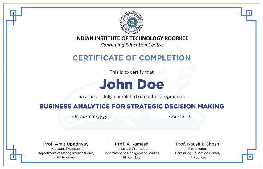 Online Business Analytics Certification Course | IIT Roorkee